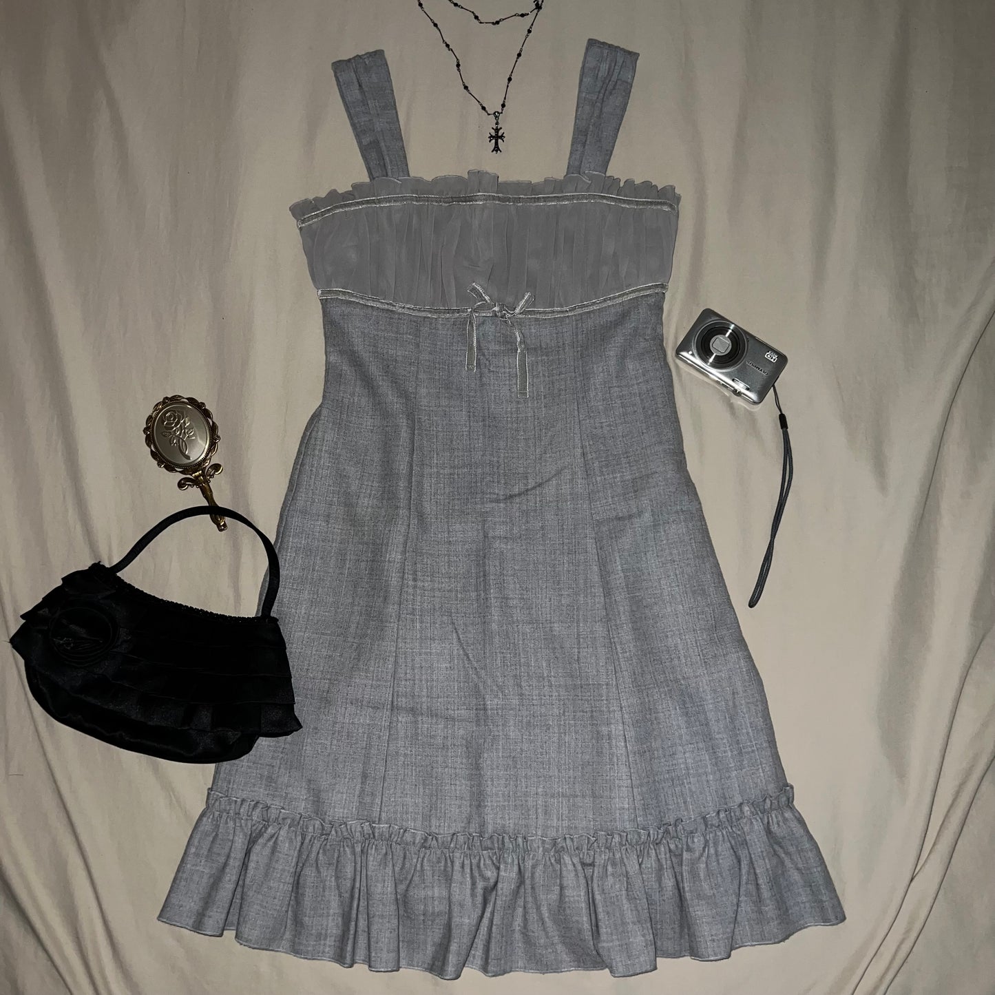 Gray milkmaid dress