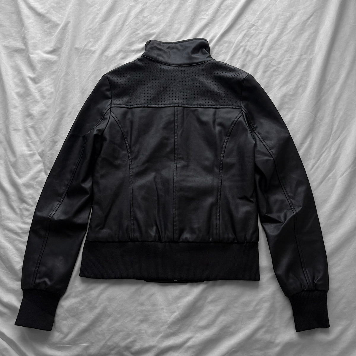 Black Archive Leather Military Jacket
