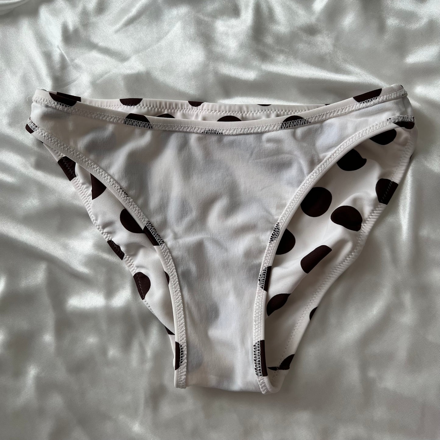 Women's White Polka Dots Bikini-Tankini set