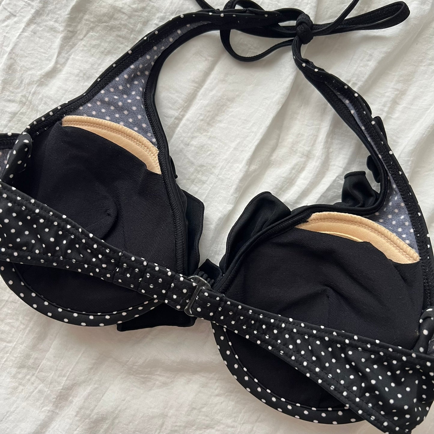 Black polka dots bikini set