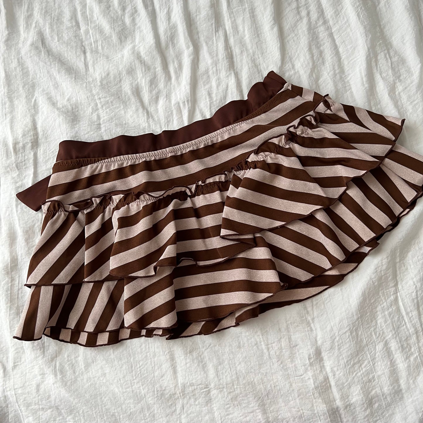 Sparkly striped brown bikini set