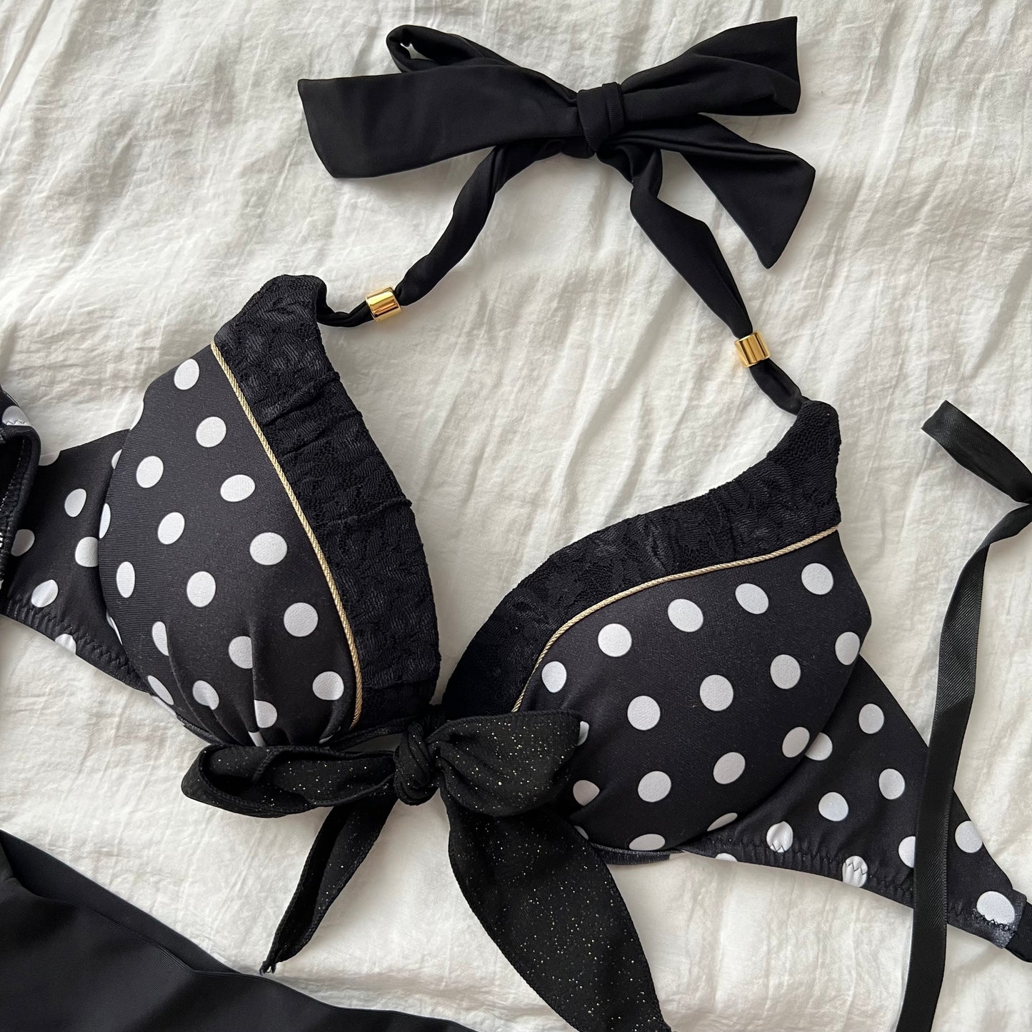 Black glittery bikini set