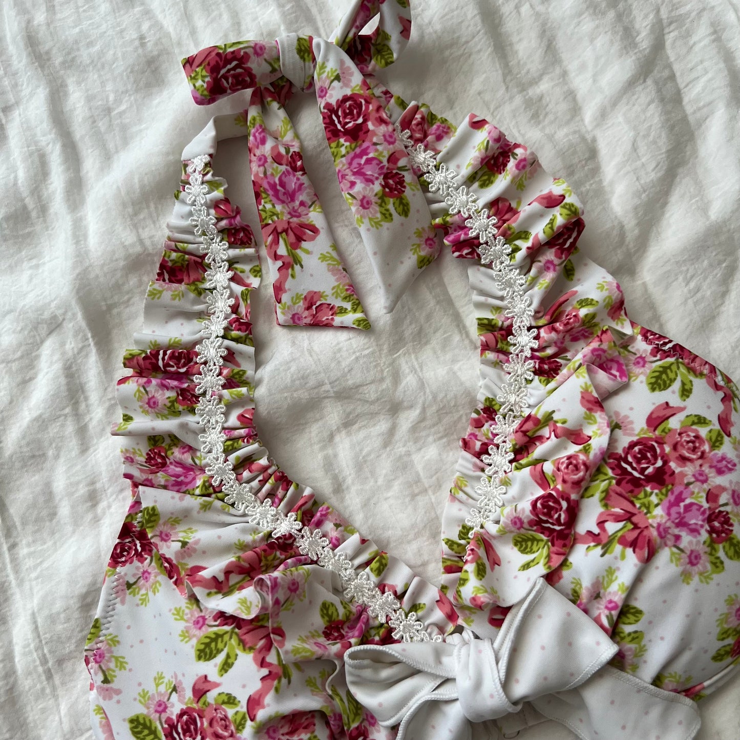 Women's Pink Floral Bikini-Tankini set