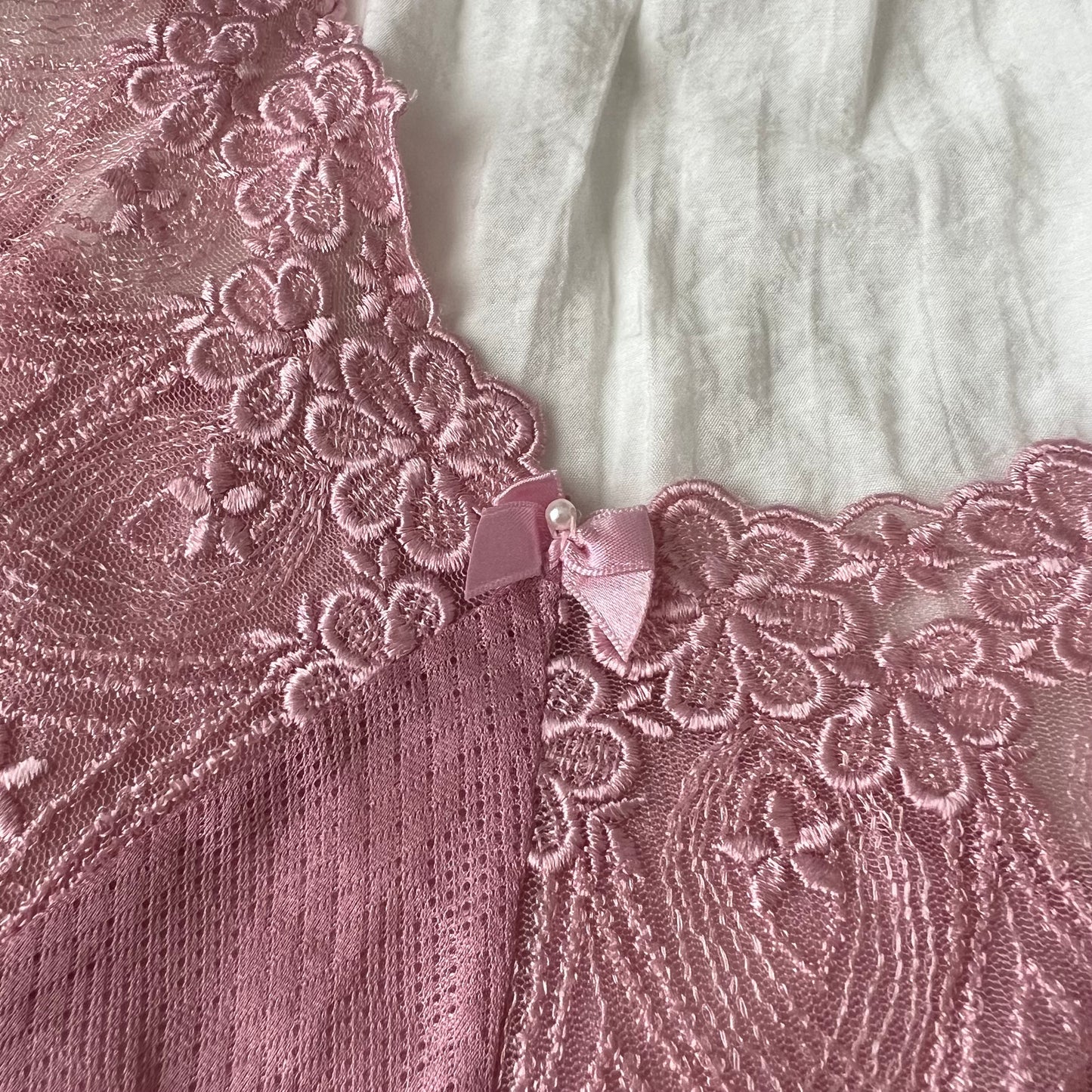 Pink Pearl Ribbon Cami