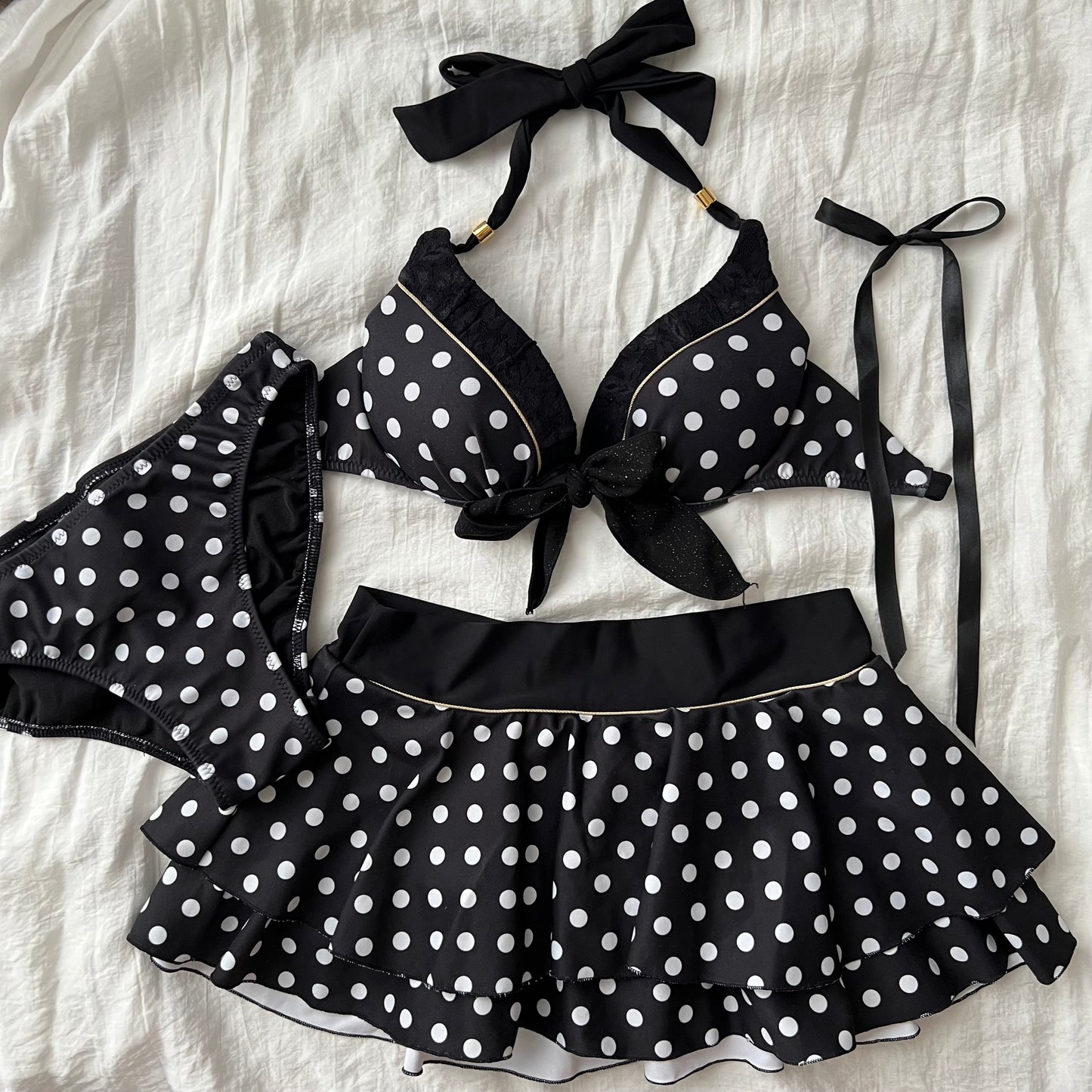 Black glittery bikini set