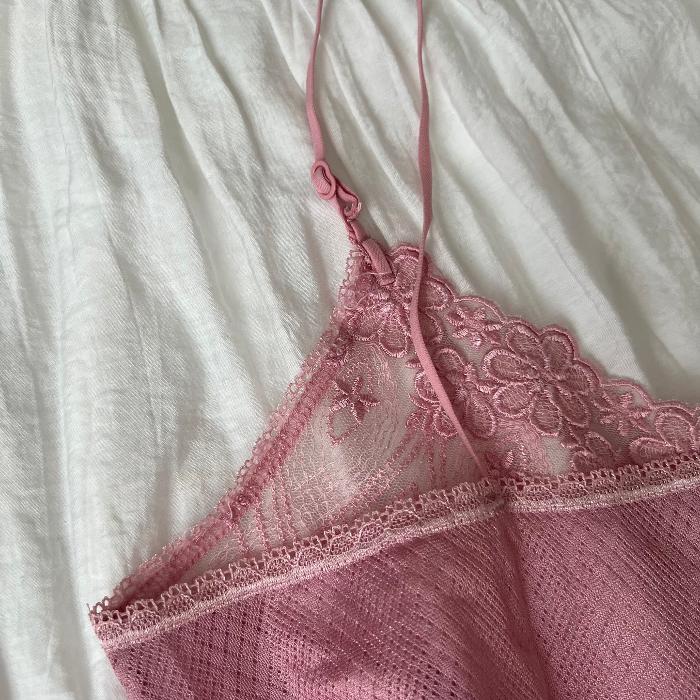 Pink Pearl Ribbon Cami