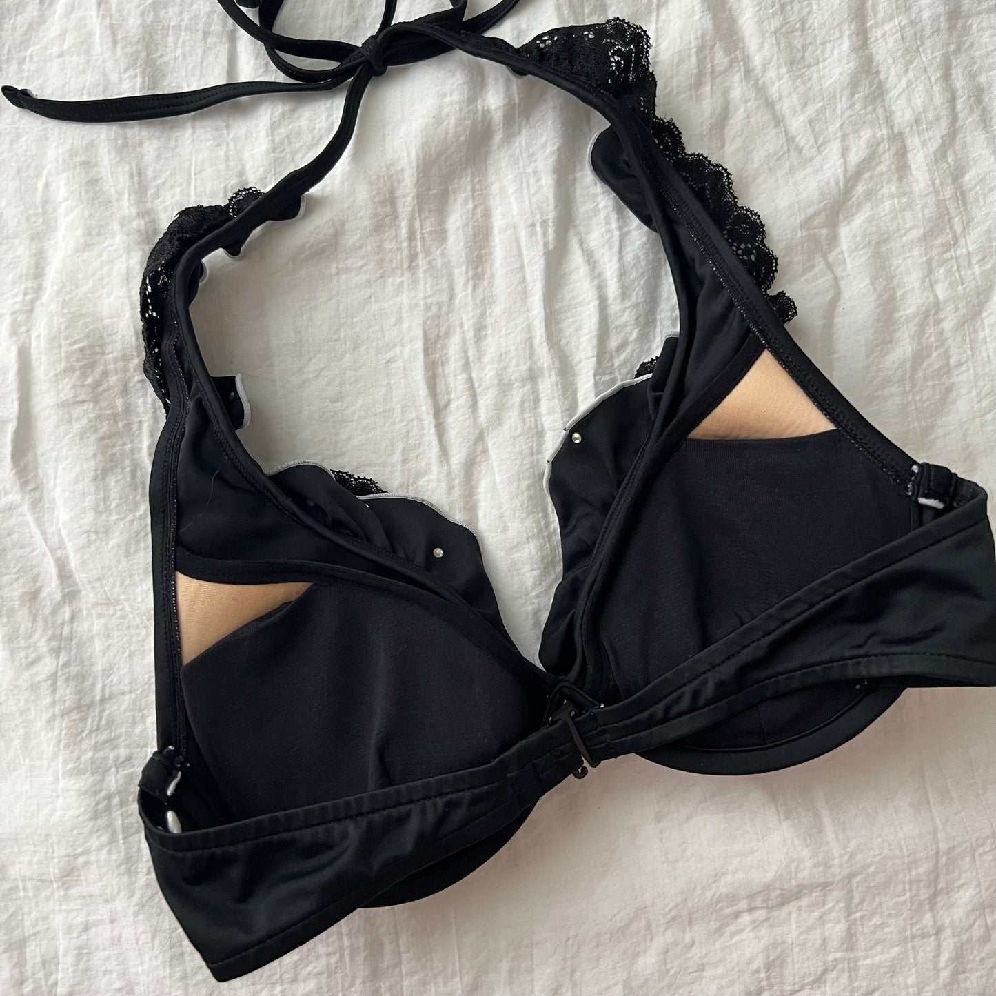 Rhinestones frilly bikini set