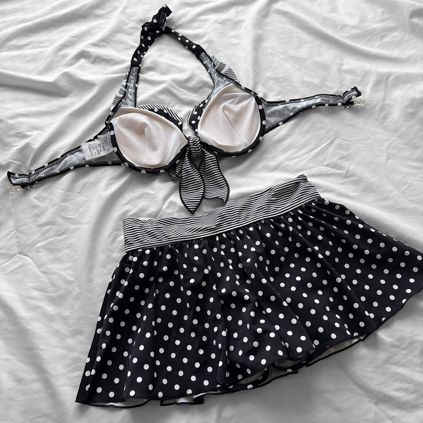 M size•Black dots & stripes bikini Set