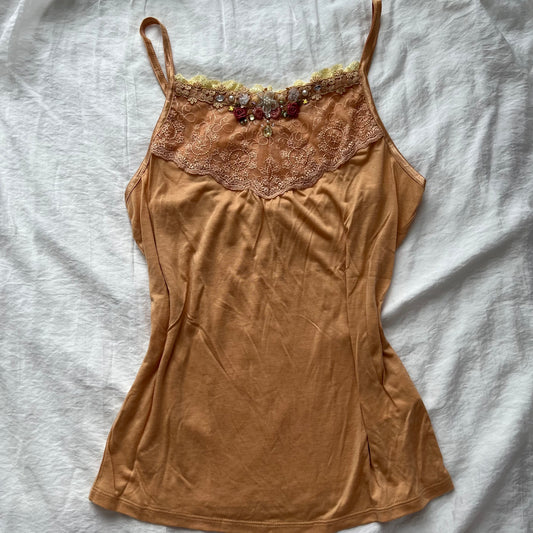 ‘Axes Femme’ Flowers and beads Cami