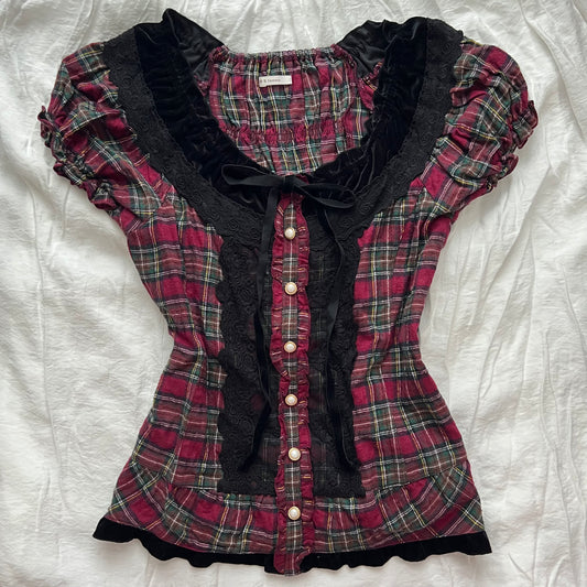 Axes Femme red plaid Top
