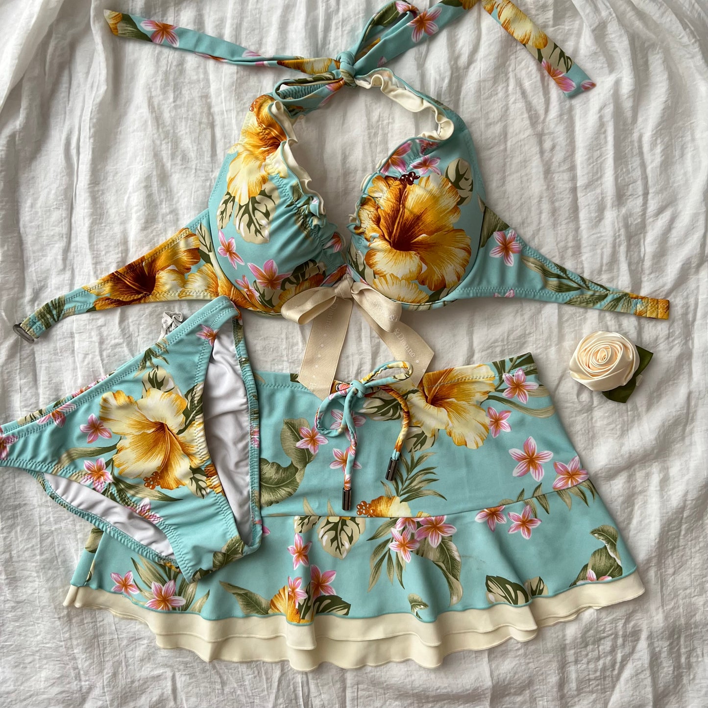 Blue Floral bikini set