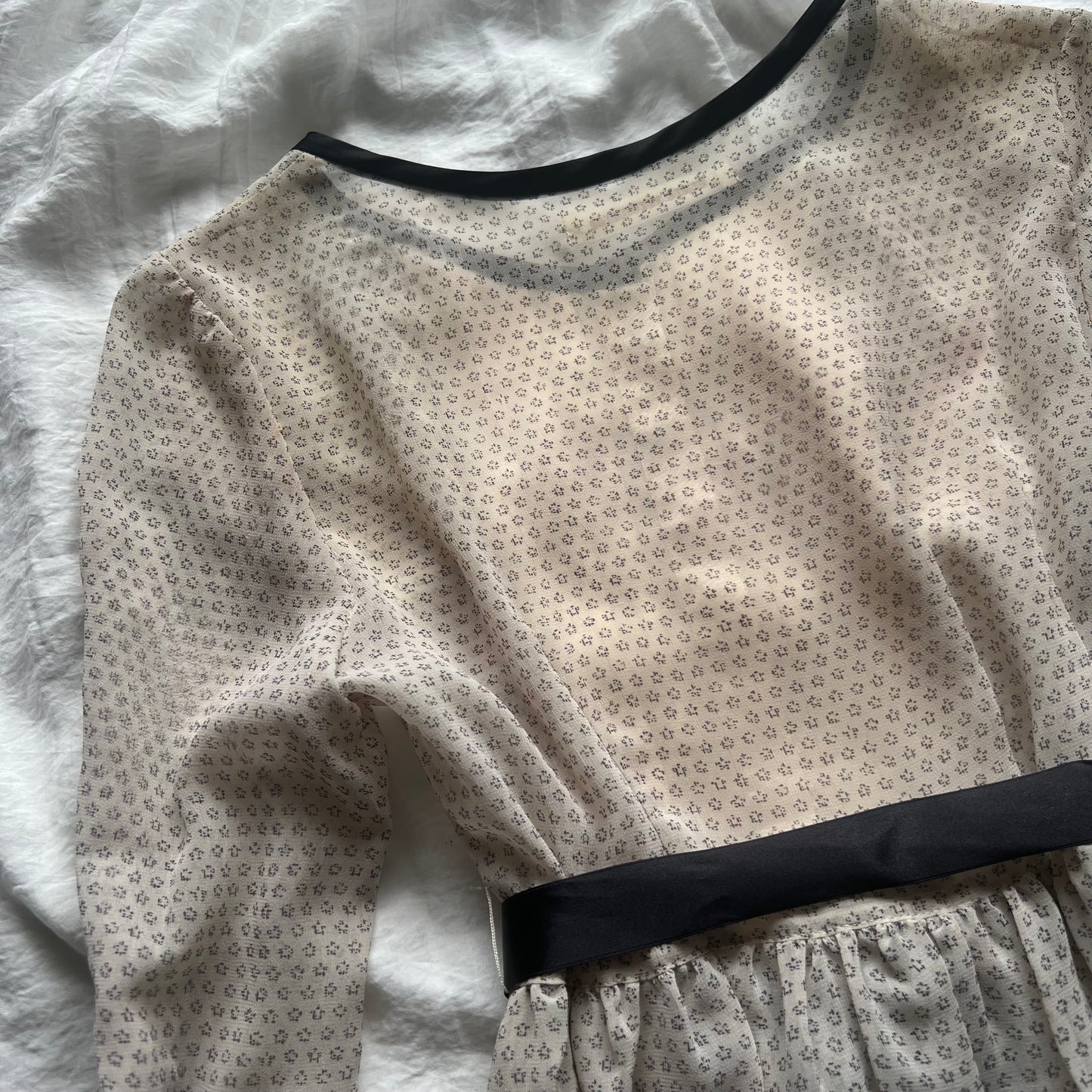 Black ribbon babydoll top