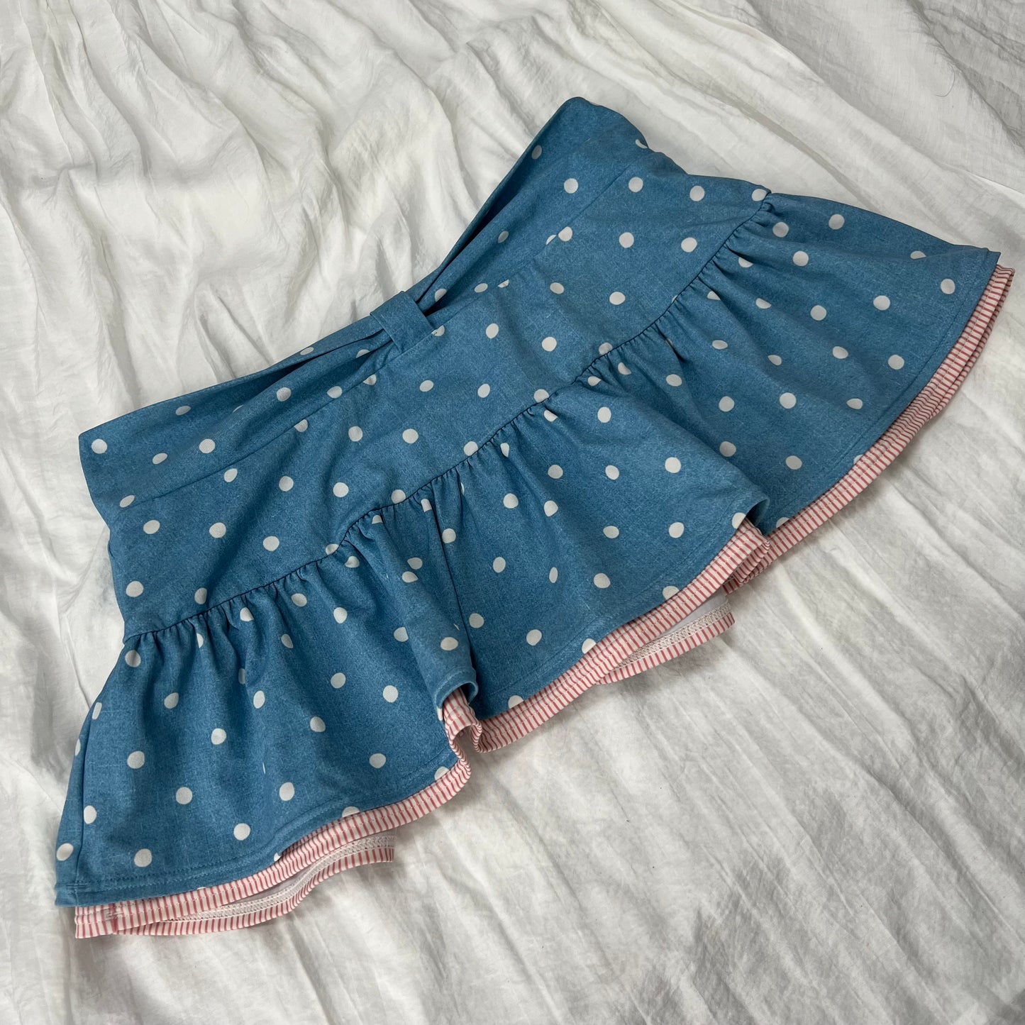 Women's Blue Polka dot Bikini-Tankini set