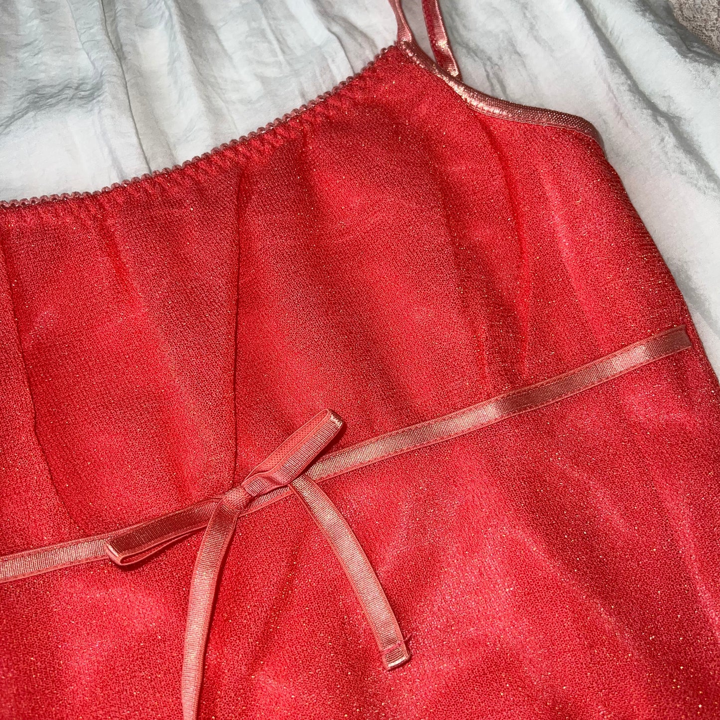 Glitter Pink Ribbon Camisole