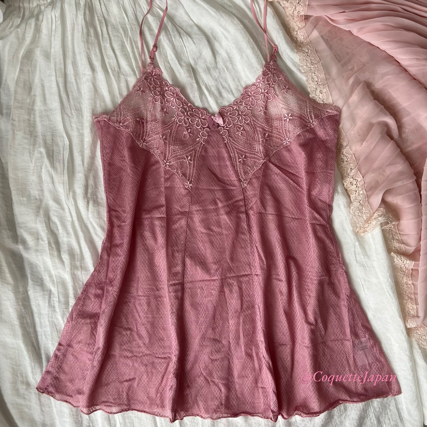 Pink Pearl Ribbon Cami