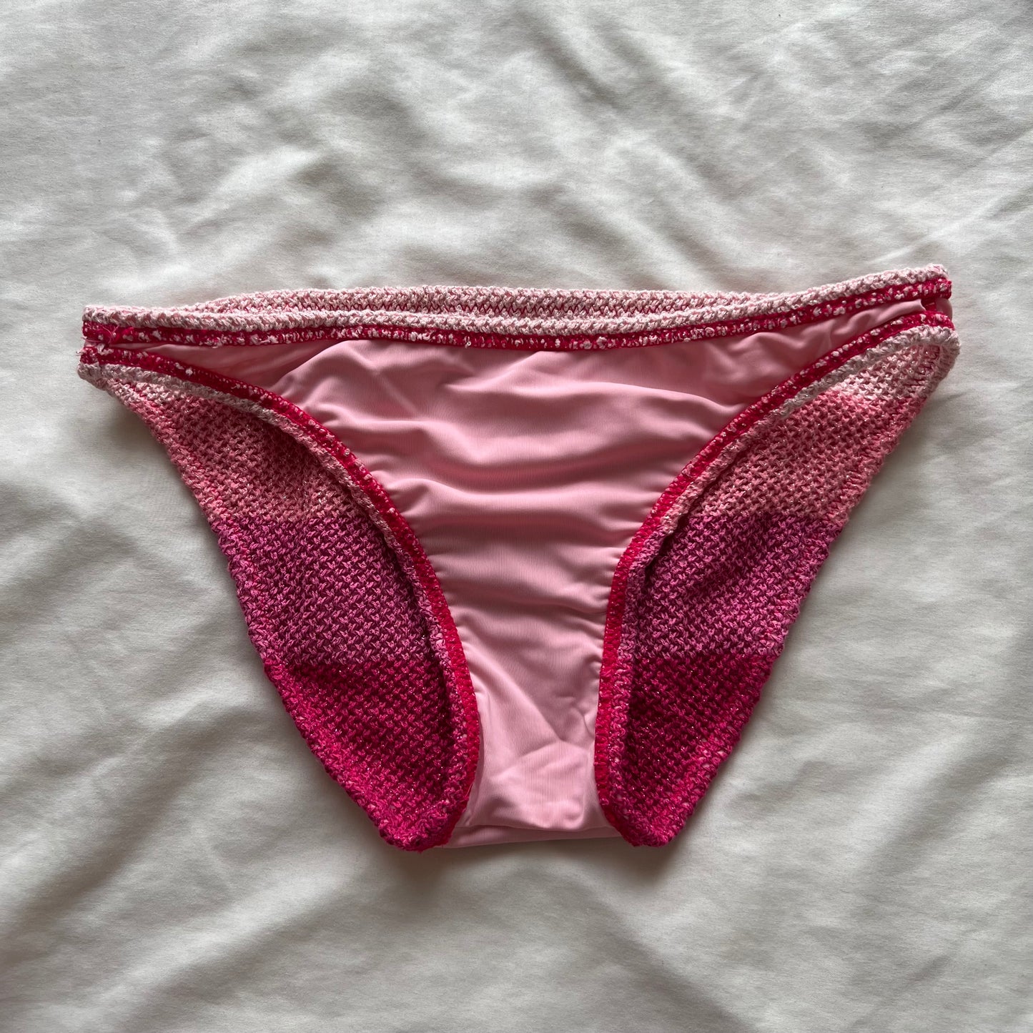 Layered sparkle pink bikini set