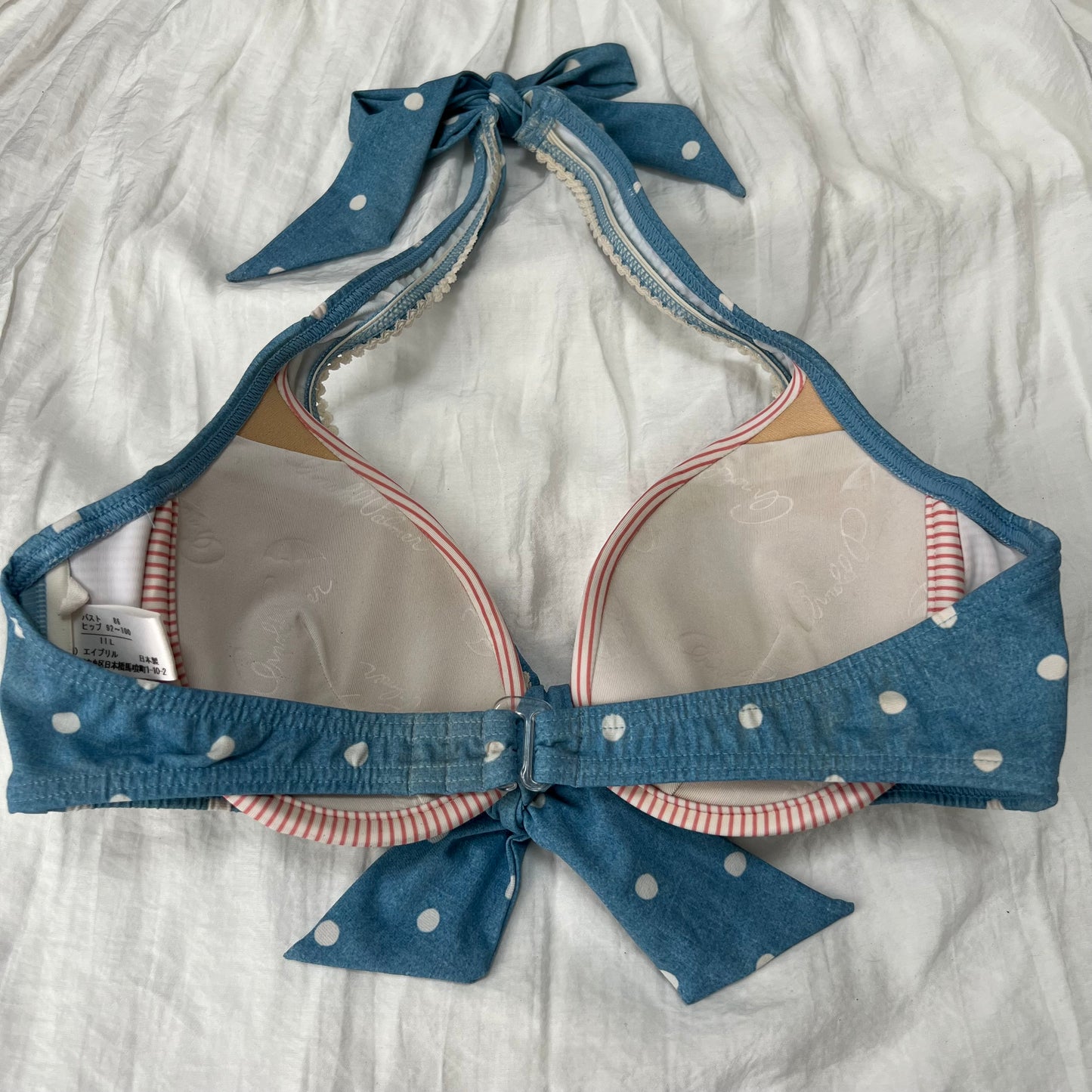 Women's Blue Polka dot Bikini-Tankini set