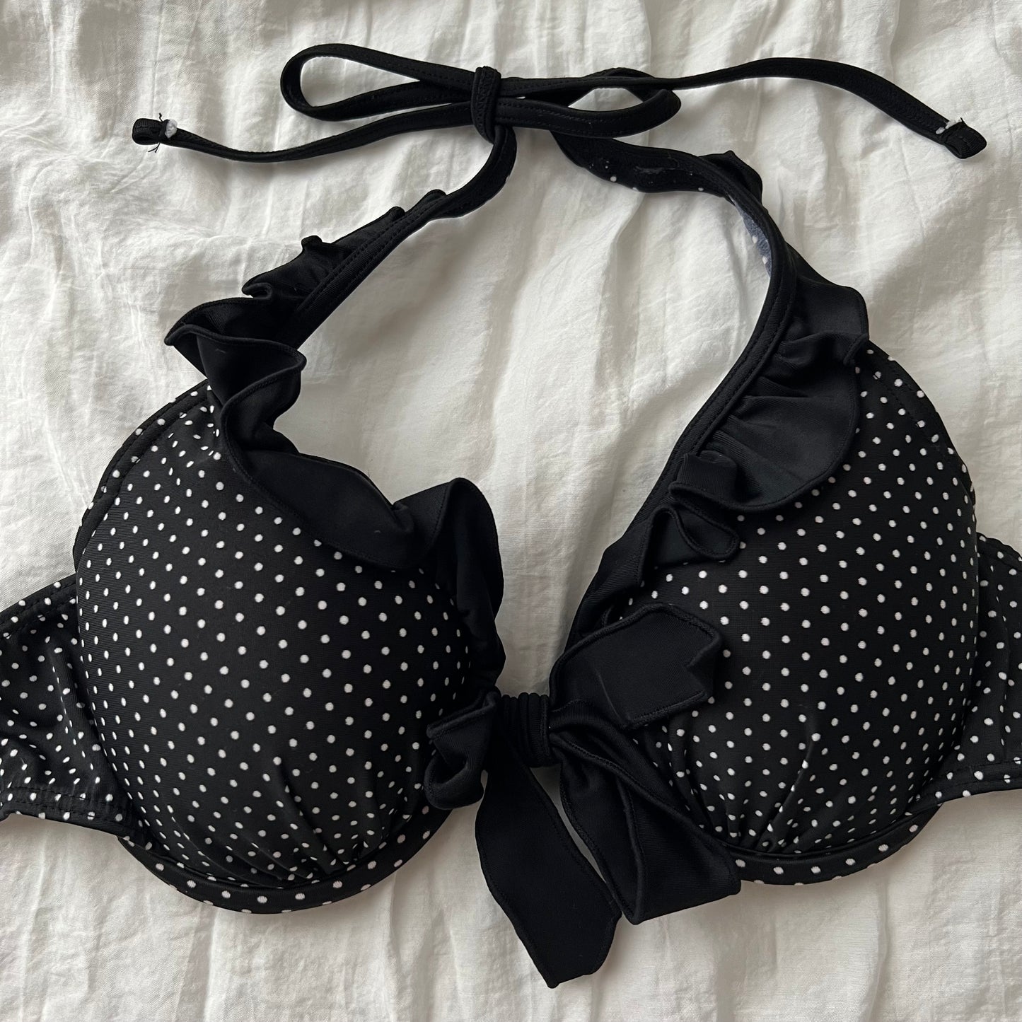Black polka dots bikini set