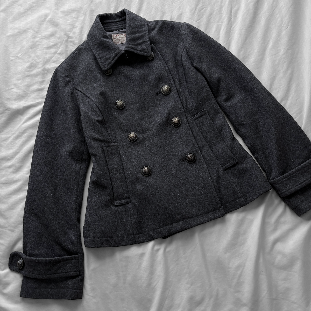 Gray Fitted Peacoat