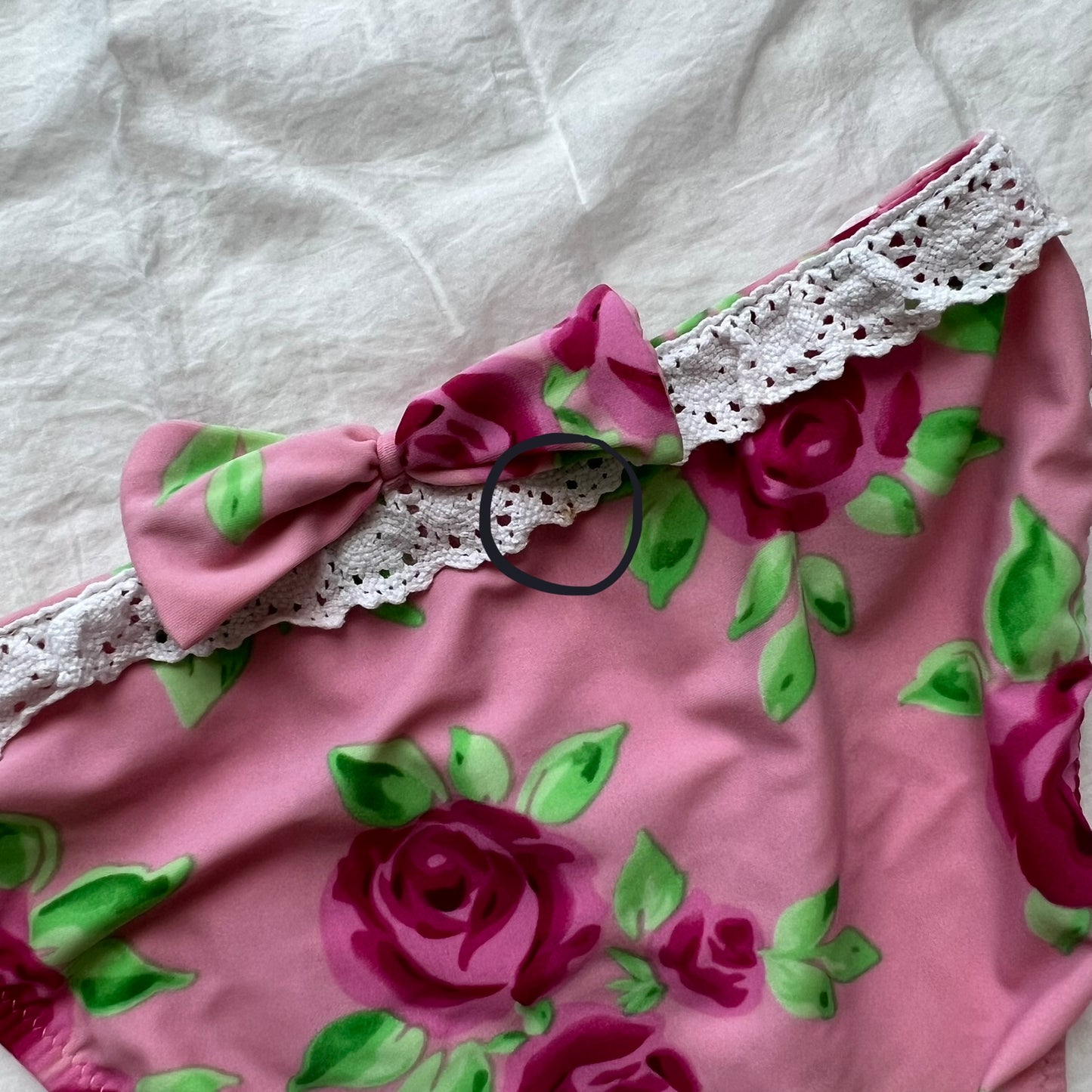 Pink Floral lace bikini set