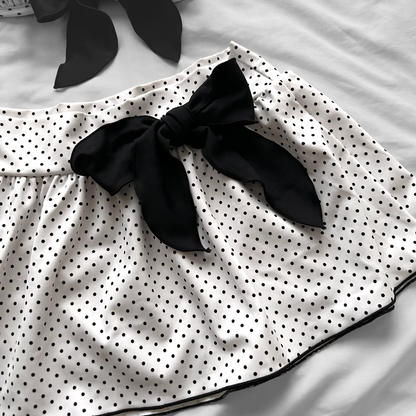 L size•White polka dots bikini Set