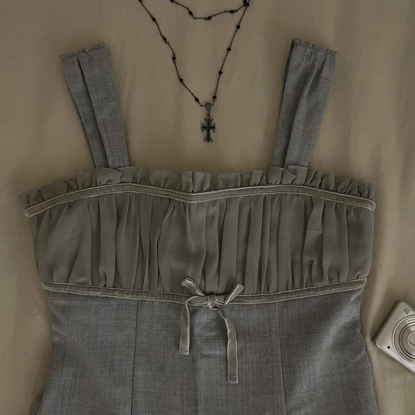 Gray milkmaid dress