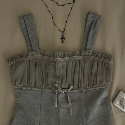 Gray milkmaid dress