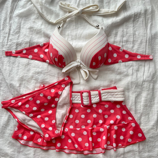 Peachy Polka dots bikini set