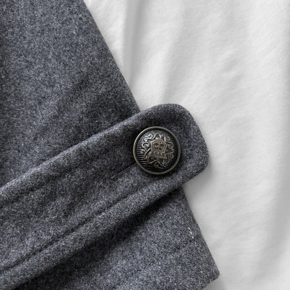 Gray Fitted Peacoat