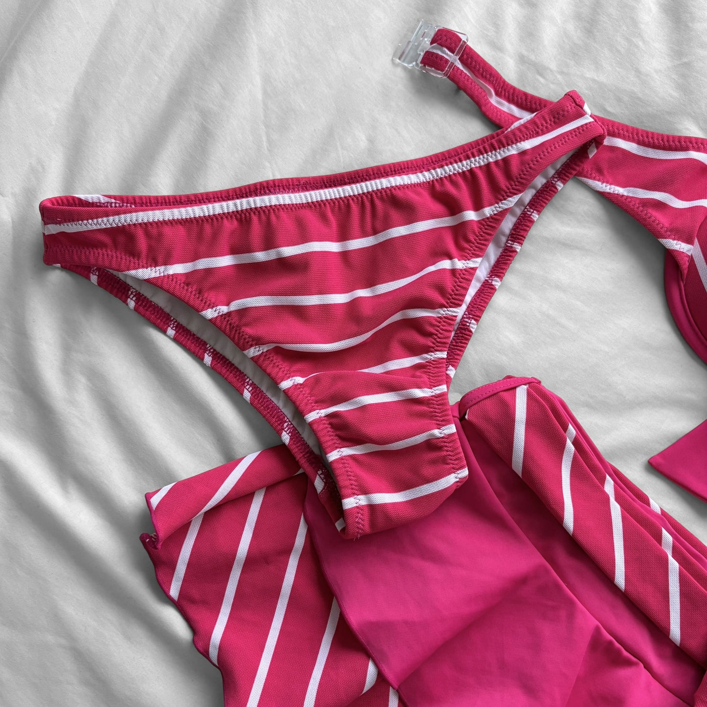M size•Hot Pink Striped bikini Set