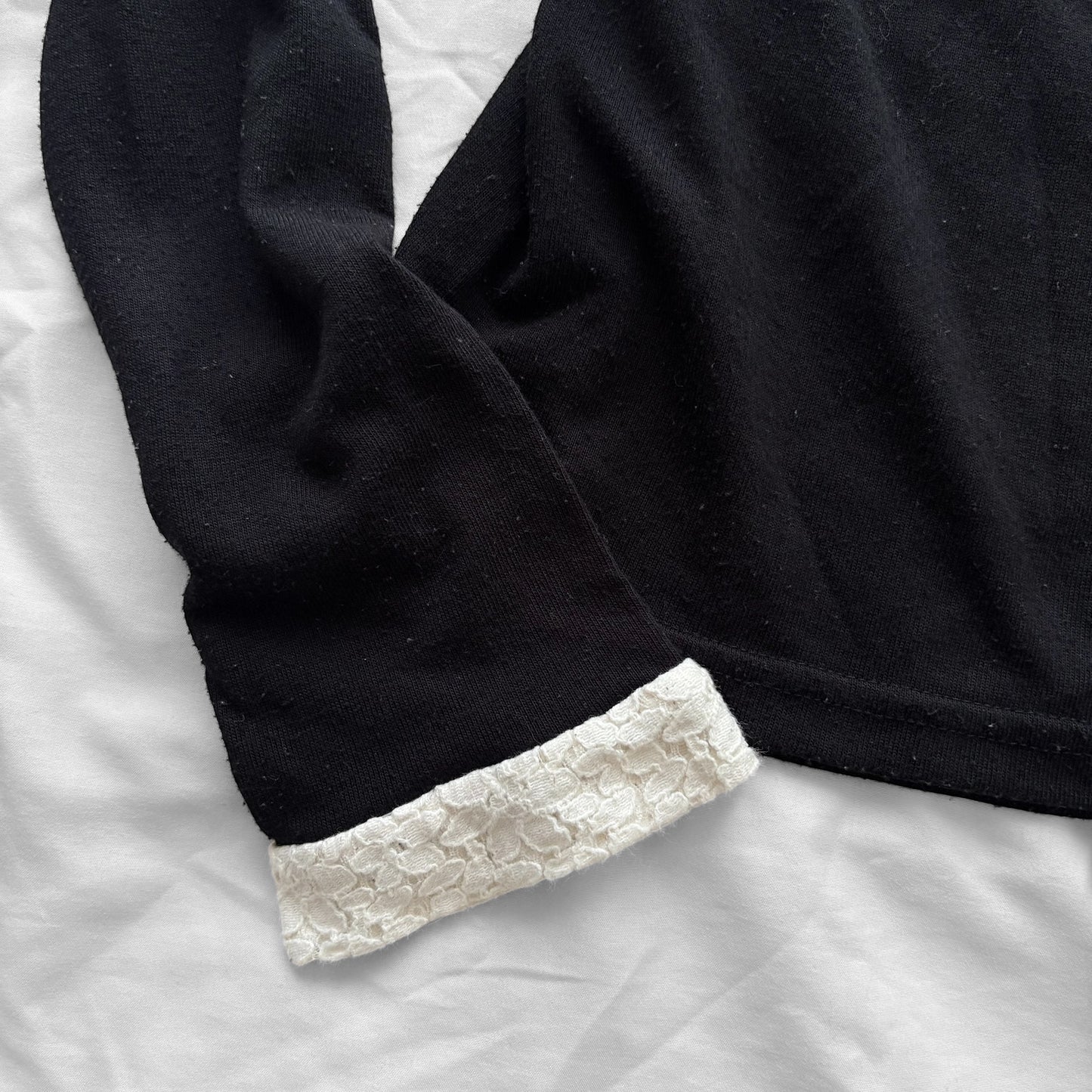‘Axes Femme’ Long Sleeve Black Top & dreamy lace