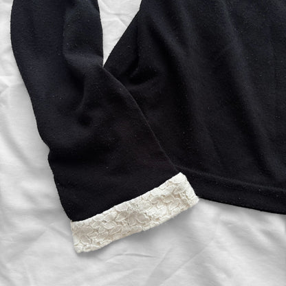‘Axes Femme’ Long Sleeve Black Top & dreamy lace