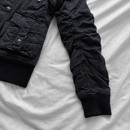 Black Hooded Utility Jacket