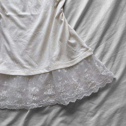 ‘Axes Femme’ White Lace & Roses Cami