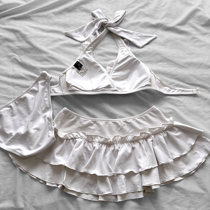 M size•Sweet frilly lace bikini Set