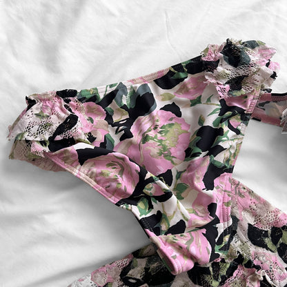 S size•Pink Floral & lace bikini Set