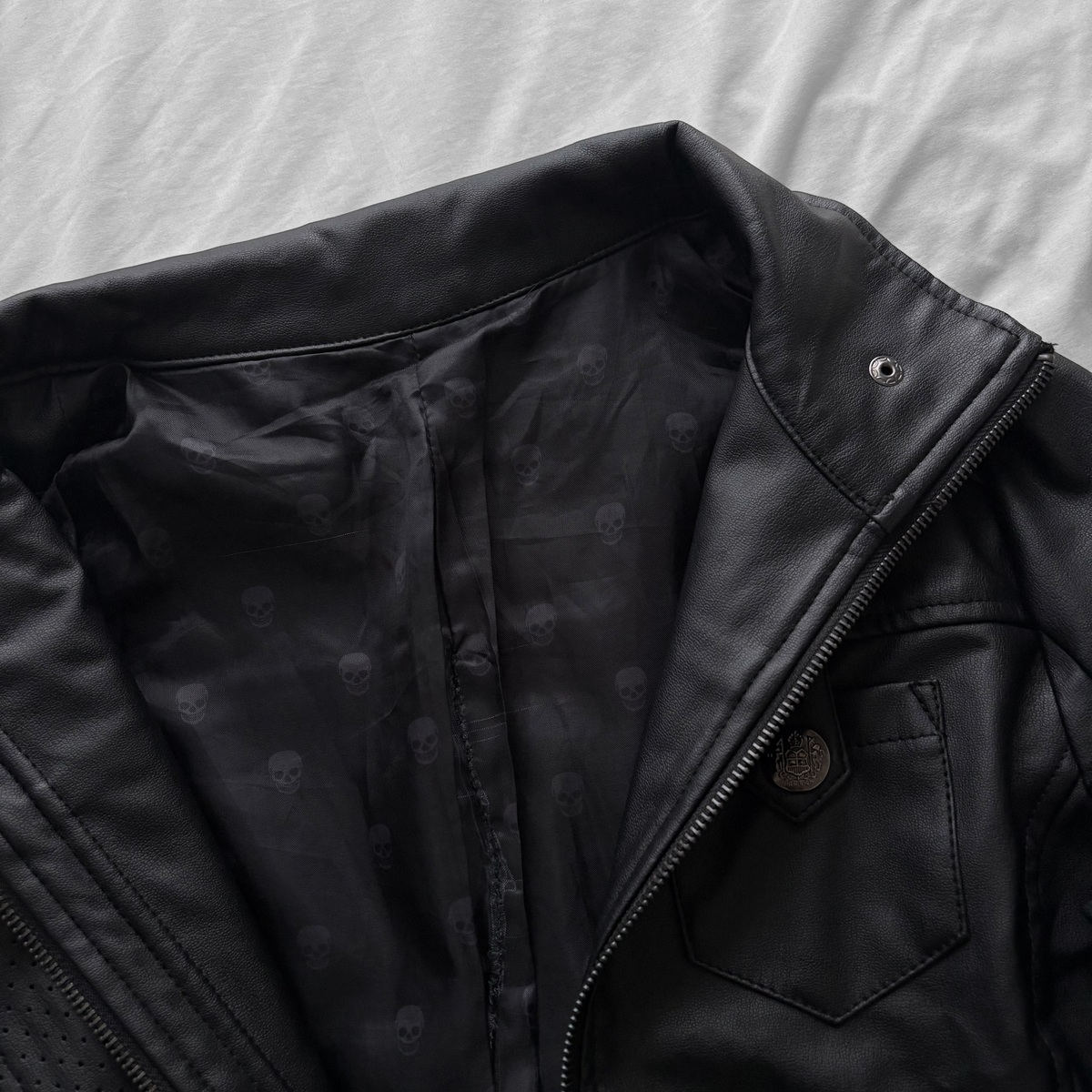 Black Archive Leather Military Jacket