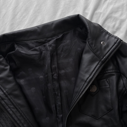 Black Archive Leather Military Jacket