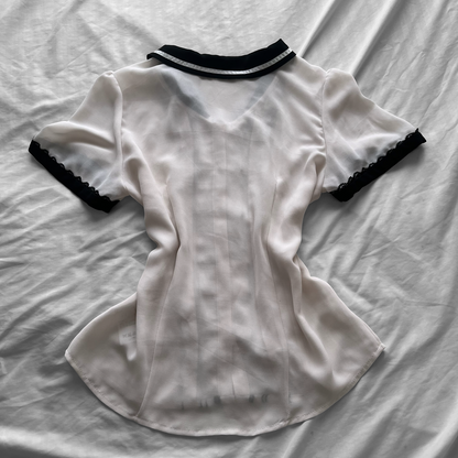 ‘Axes Femme’ Coquette Collar Top