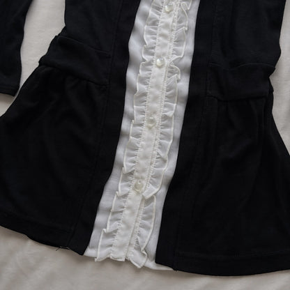 Black Top with Lace & ruffles