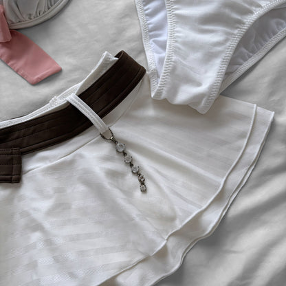 M/L size•Y2K creamy & brown bikini Set