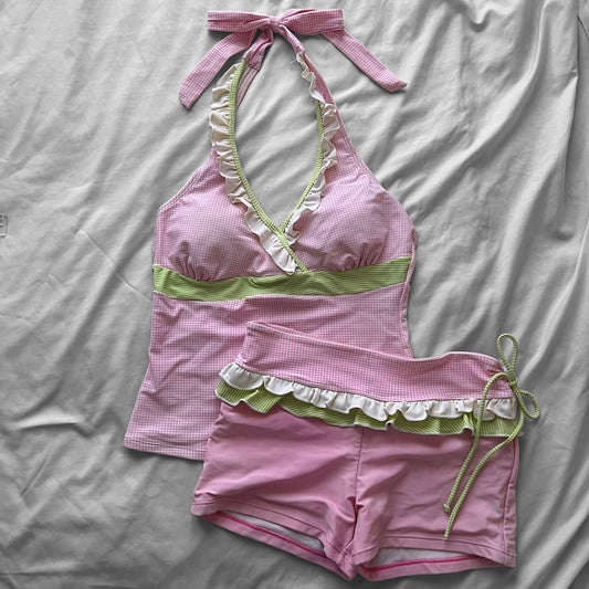 XL size•Adorable Pink & Green bikini Set