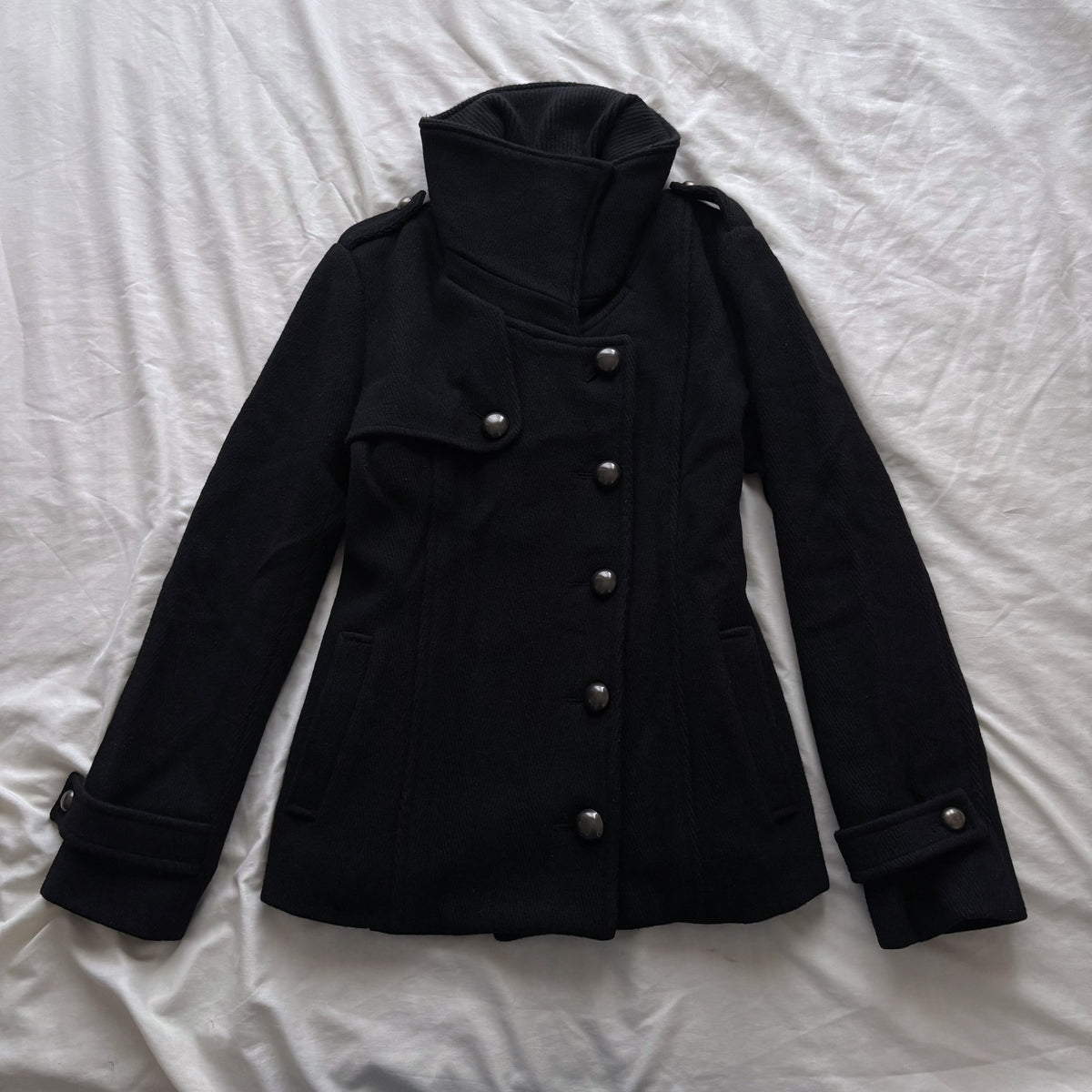 High Collar Black Archive Coat
