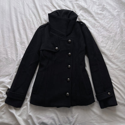 High Collar Black Archive Coat