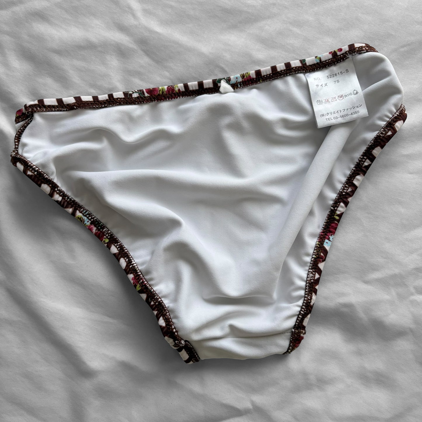 S size•brown plaid & floral bikini Set