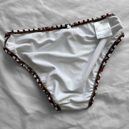 S size•brown plaid & floral bikini Set