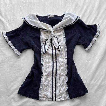 ‘Axes Femme’ Dark Navy Sailor Top