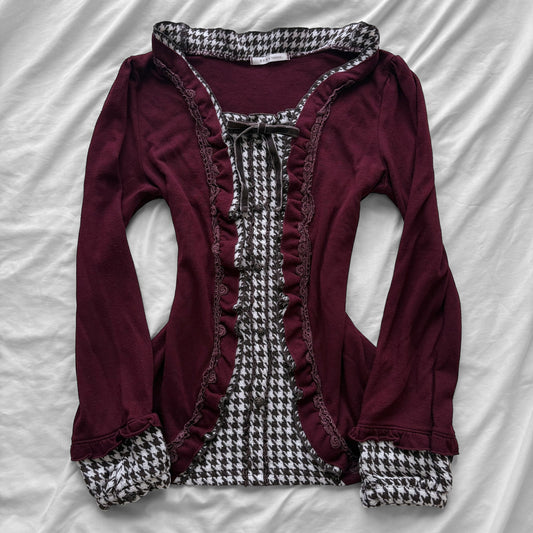 ‘Axes Femme’ Burgundy Layers Top