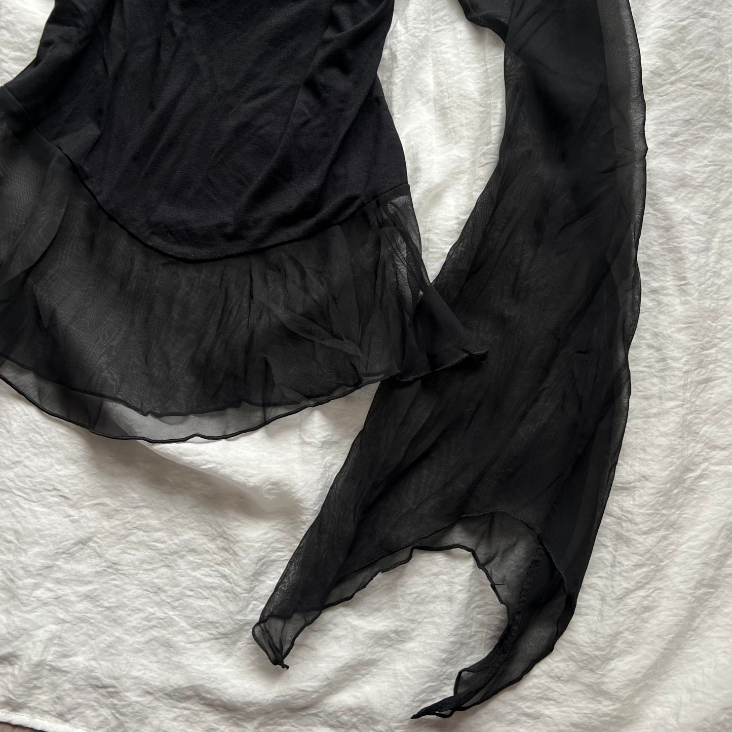 Vampire sheer sleeves top