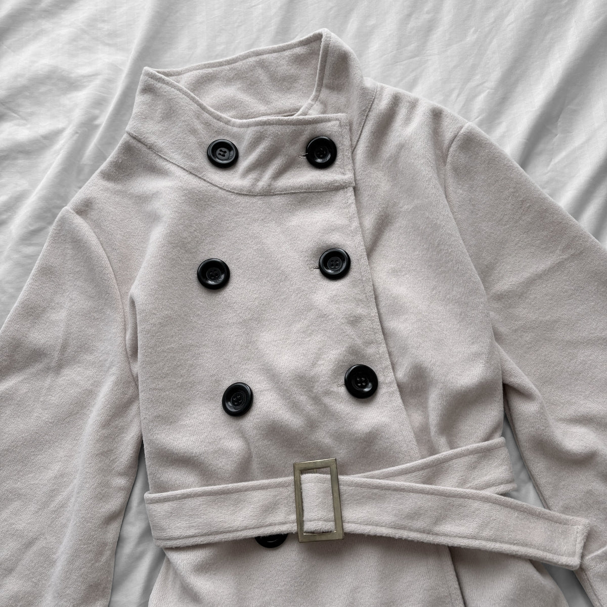 Cream PeaCoat High Neck